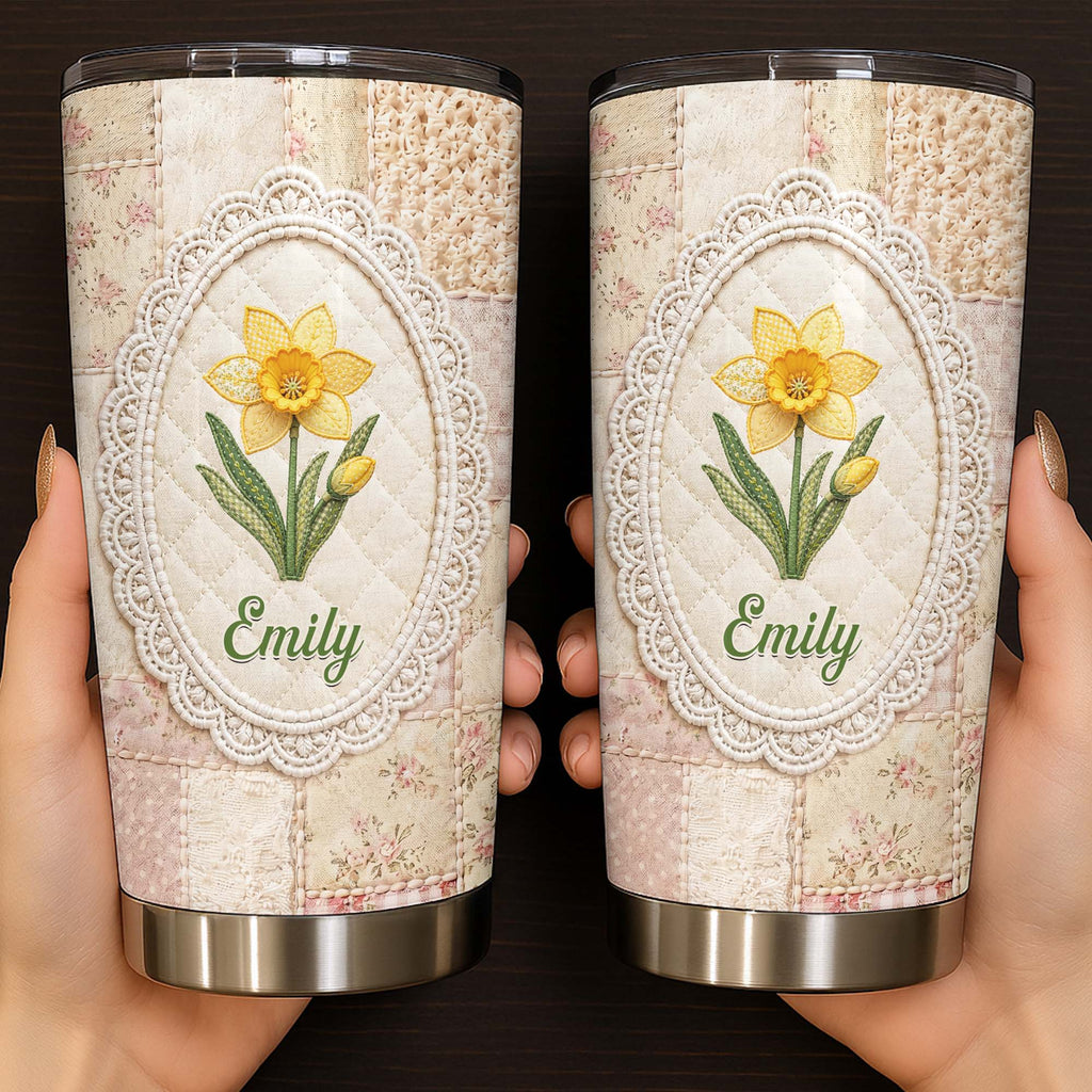 Personalized 20oz Stainless Steel Tumbler Custom Name Floral Gift for Mom 20oz Tumbler GradoCreations