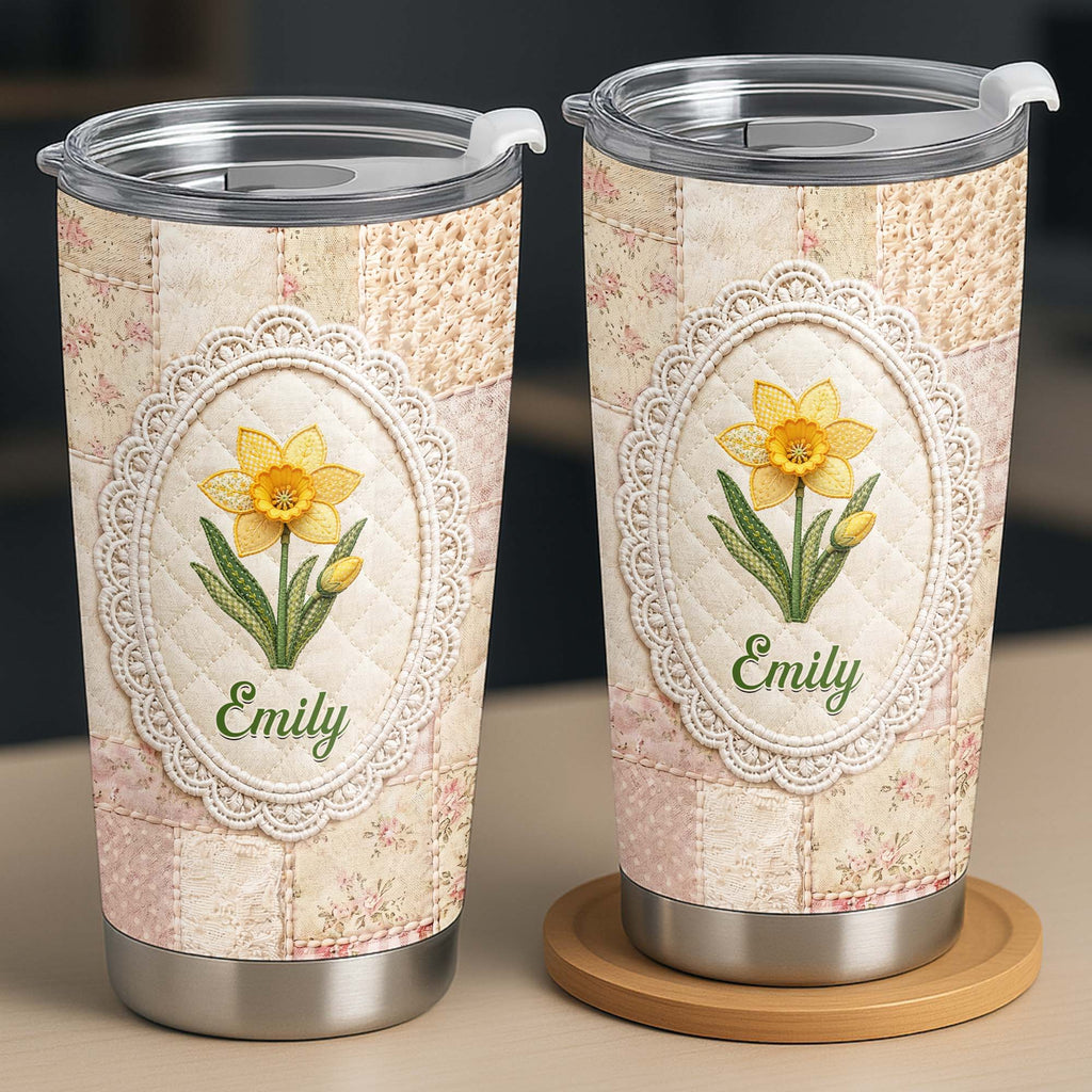 Personalized 20oz Stainless Steel Tumbler Custom Name Floral Gift for Mom 20oz Tumbler GradoCreations