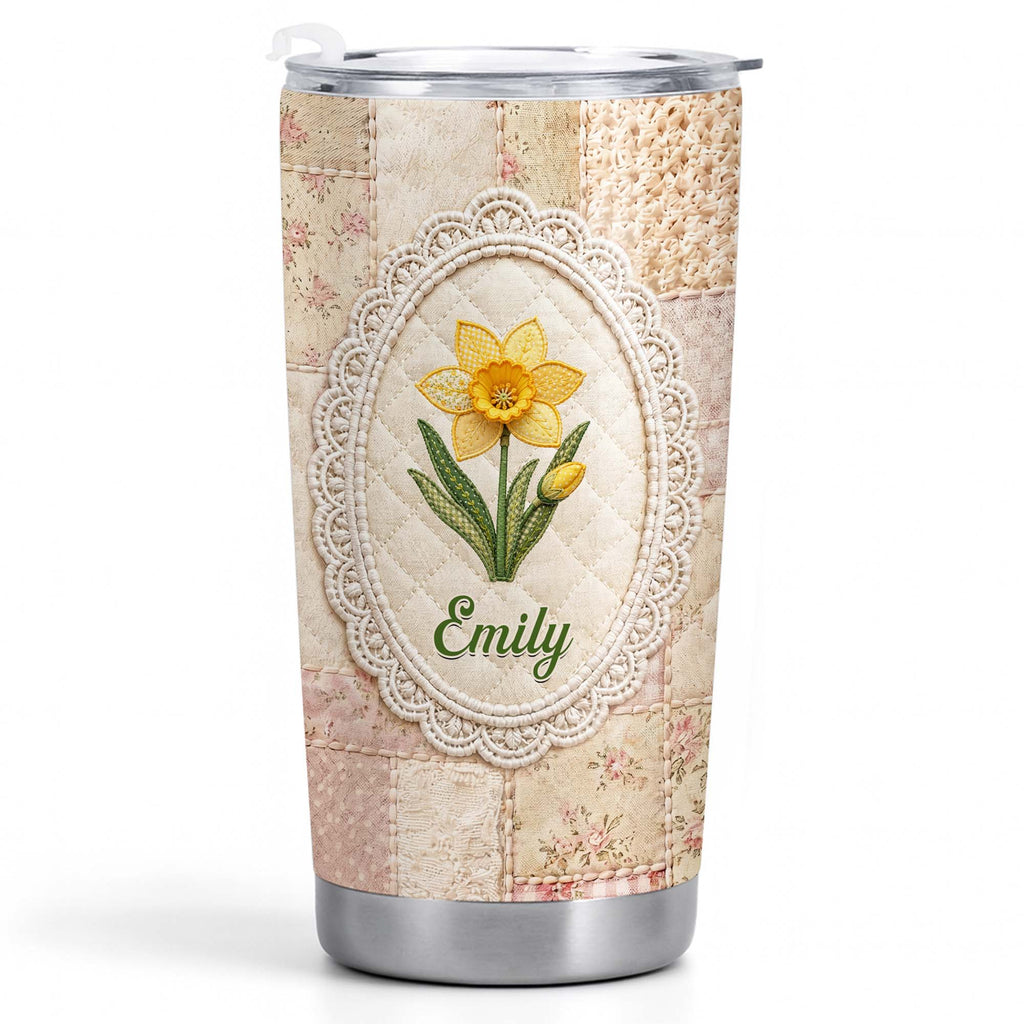 Personalized 20oz Stainless Steel Tumbler Custom Name Floral Gift for Mom 20oz Tumbler GradoCreations