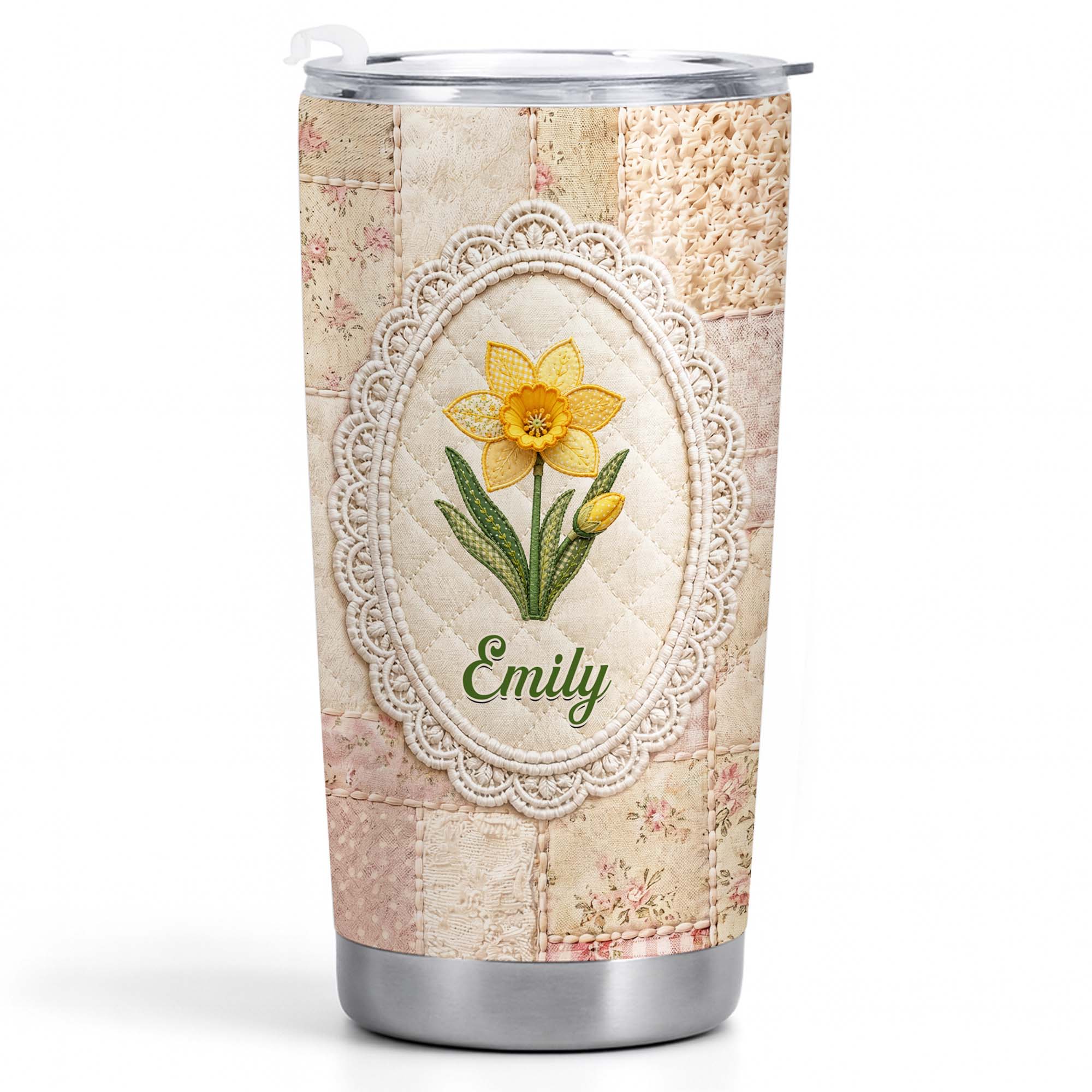 Personalized 20oz Stainless Steel Tumbler Custom Name Floral Gift for Mom 20oz Tumbler GradoCreations