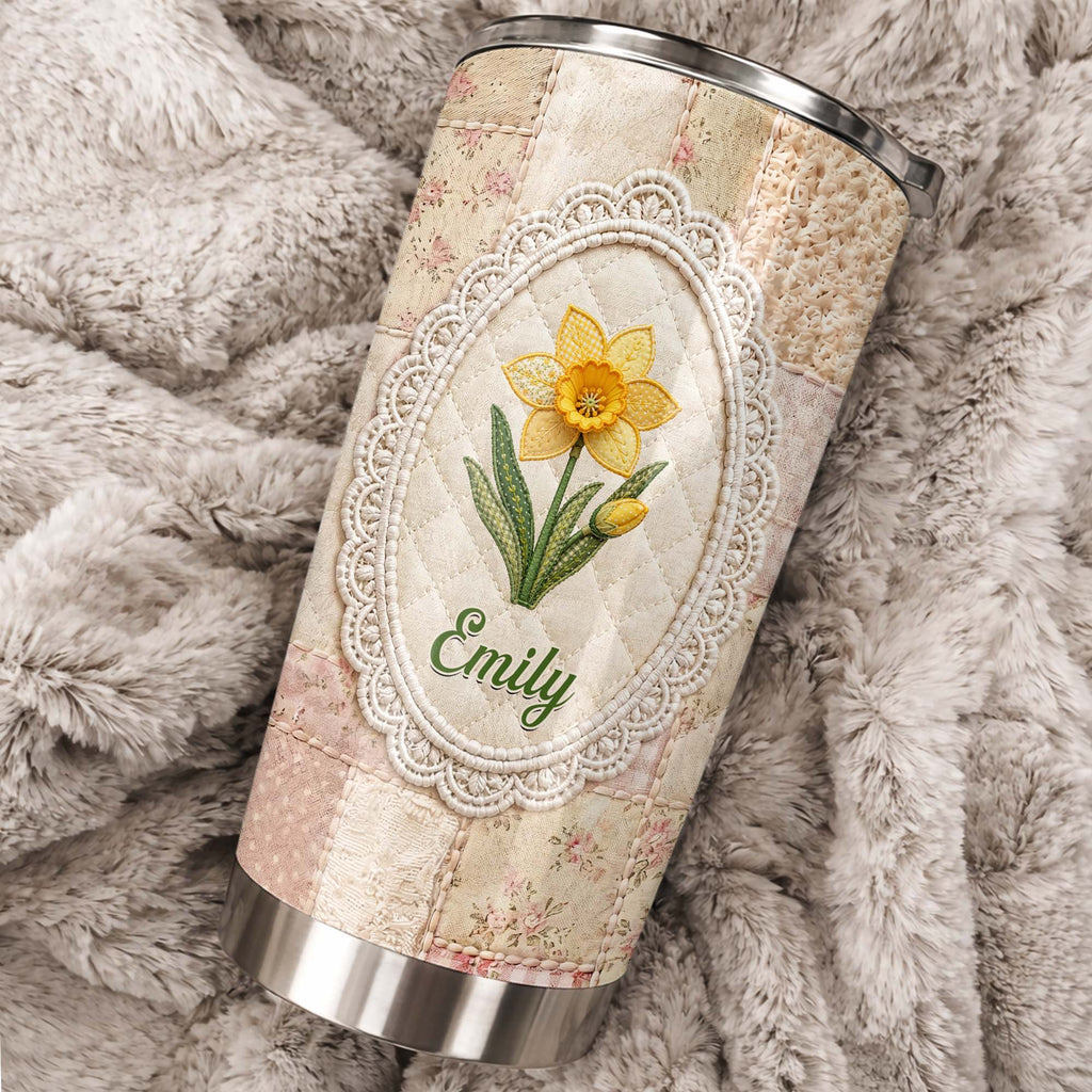 Personalized 20oz Stainless Steel Tumbler Custom Name Floral Gift for Mom 20oz Tumbler GradoCreations