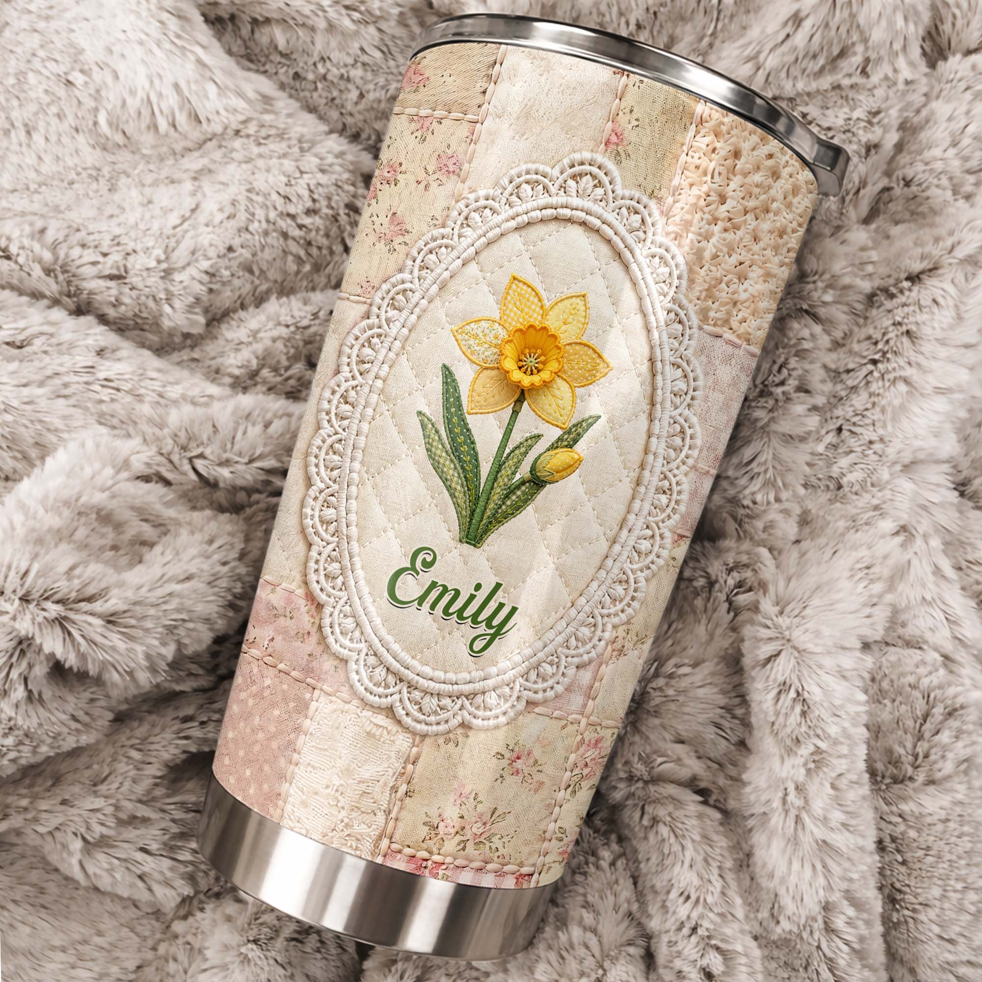 Personalized 20oz Stainless Steel Tumbler Custom Name Floral Gift for Mom 20oz Tumbler GradoCreations
