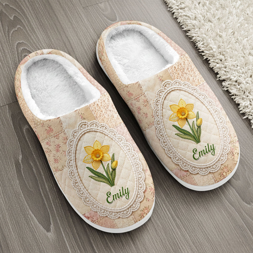 Personalized Plush Slippers Custom Name Cozy Gifts for Her Slippers GradoCreations