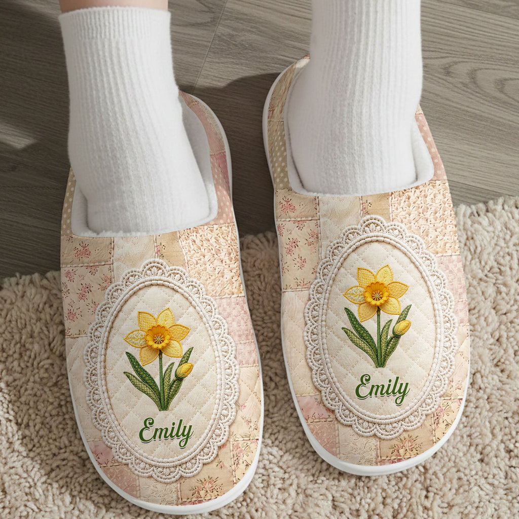 Personalized Plush Slippers Custom Name Cozy Gifts for Her Slippers GradoCreations