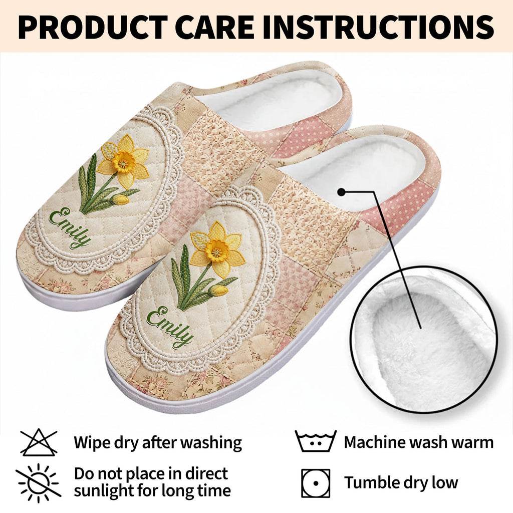 Personalized Plush Slippers Custom Name Cozy Gifts for Her Slippers GradoCreations