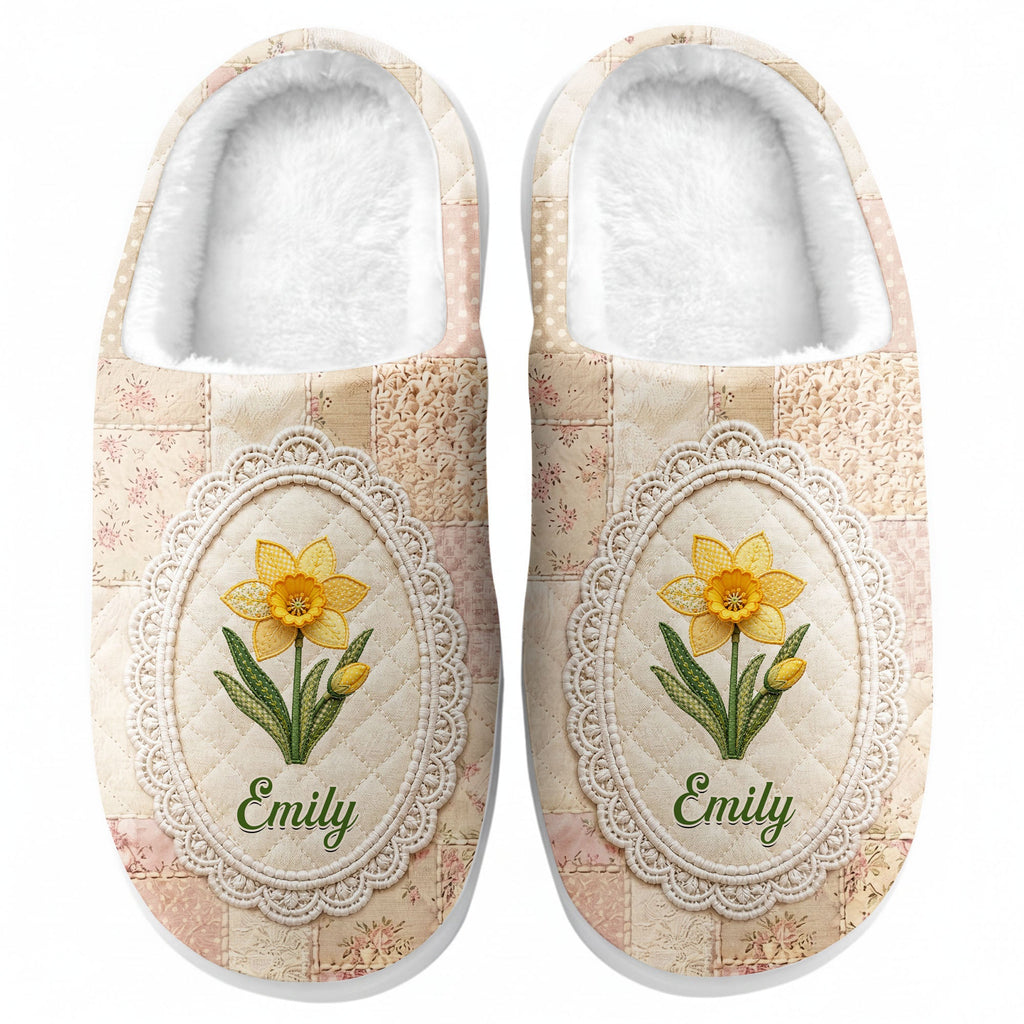 Personalized Plush Slippers Custom Name Cozy Gifts for Her Slippers GradoCreations