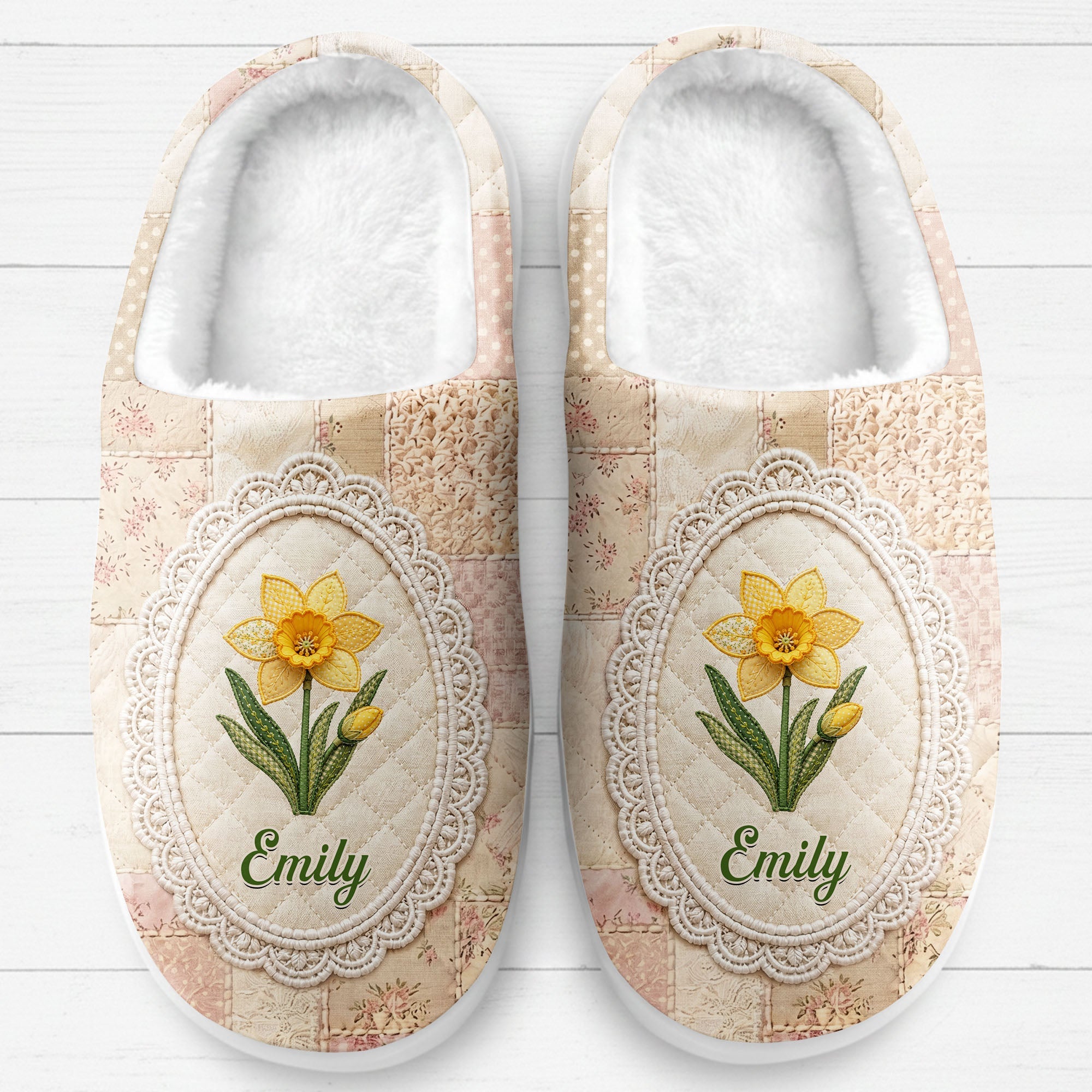 Personalized Plush Slippers Custom Name Cozy Gifts for Her Slippers GradoCreations