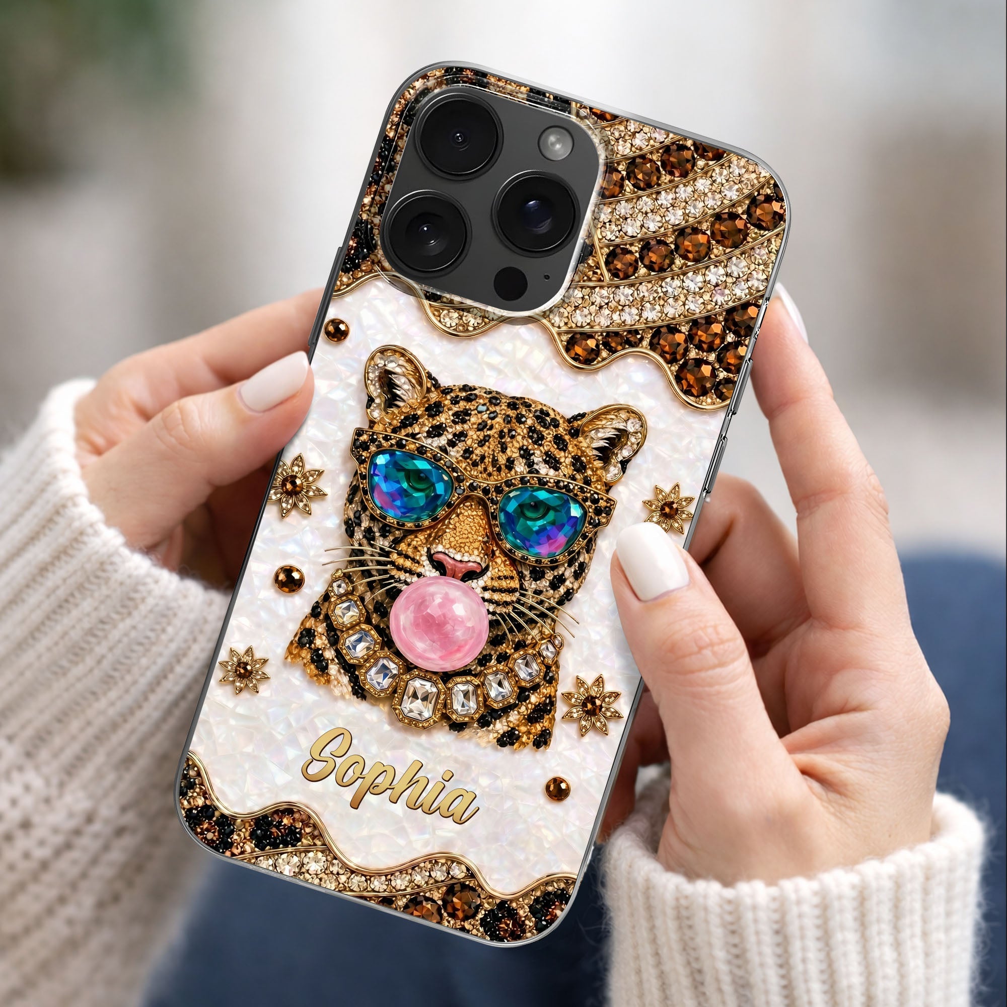 Personalized Clear Phone Case Custom Name Girl Boss Gift