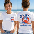 Personalized Beach T-Shirt Custom Name Crabby Design for Girls T-Shirt Font and Back GradoCreations