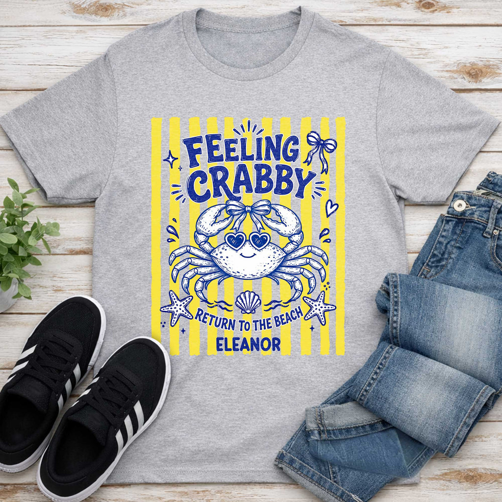Personalized Beach T-shirt Hoodie Cute Crab Custom Gift Shirt GradoCreations
