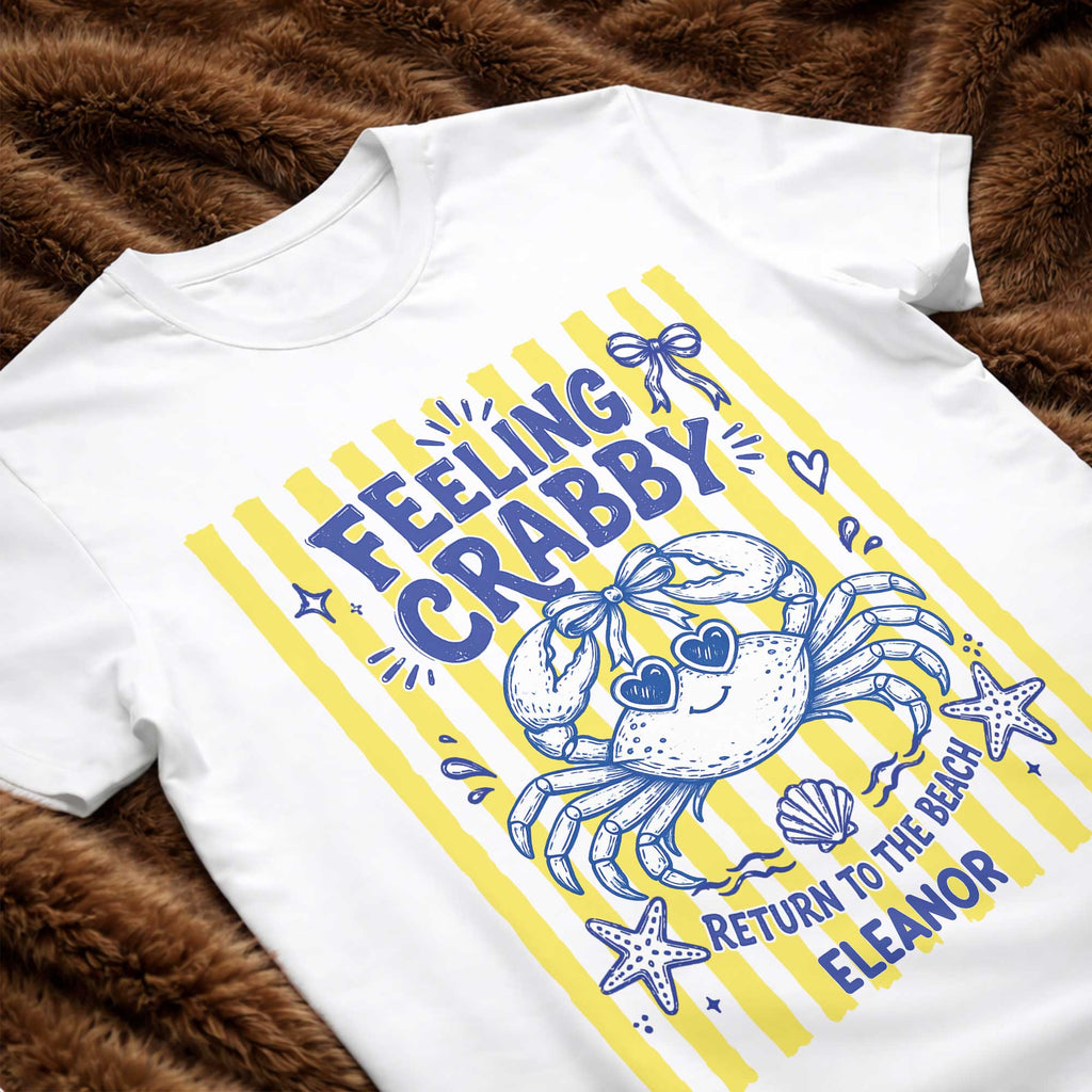 Personalized Beach T-shirt Hoodie Cute Crab Custom Gift Shirt GradoCreations