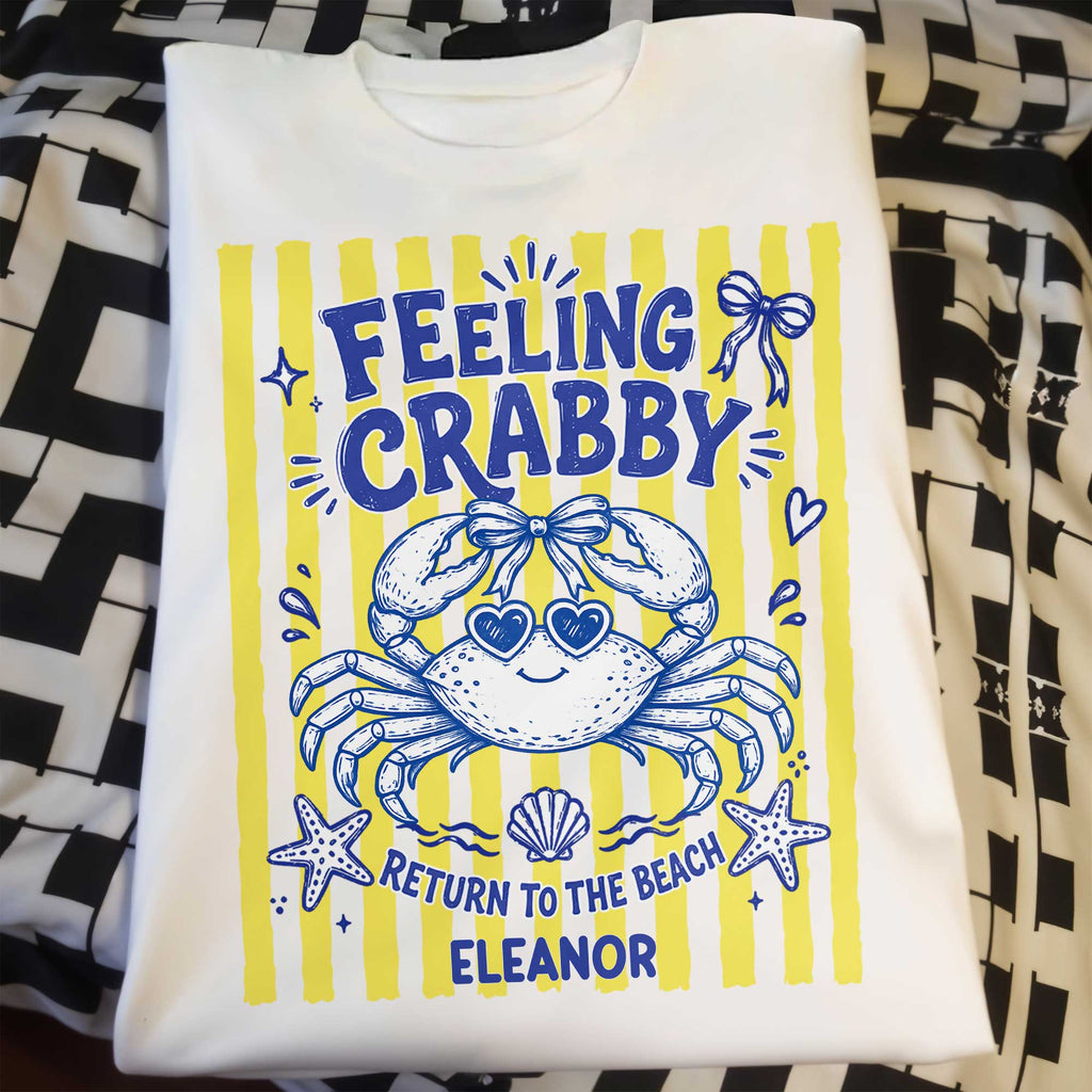 Personalized Beach T-shirt Hoodie Cute Crab Custom Gift Shirt GradoCreations