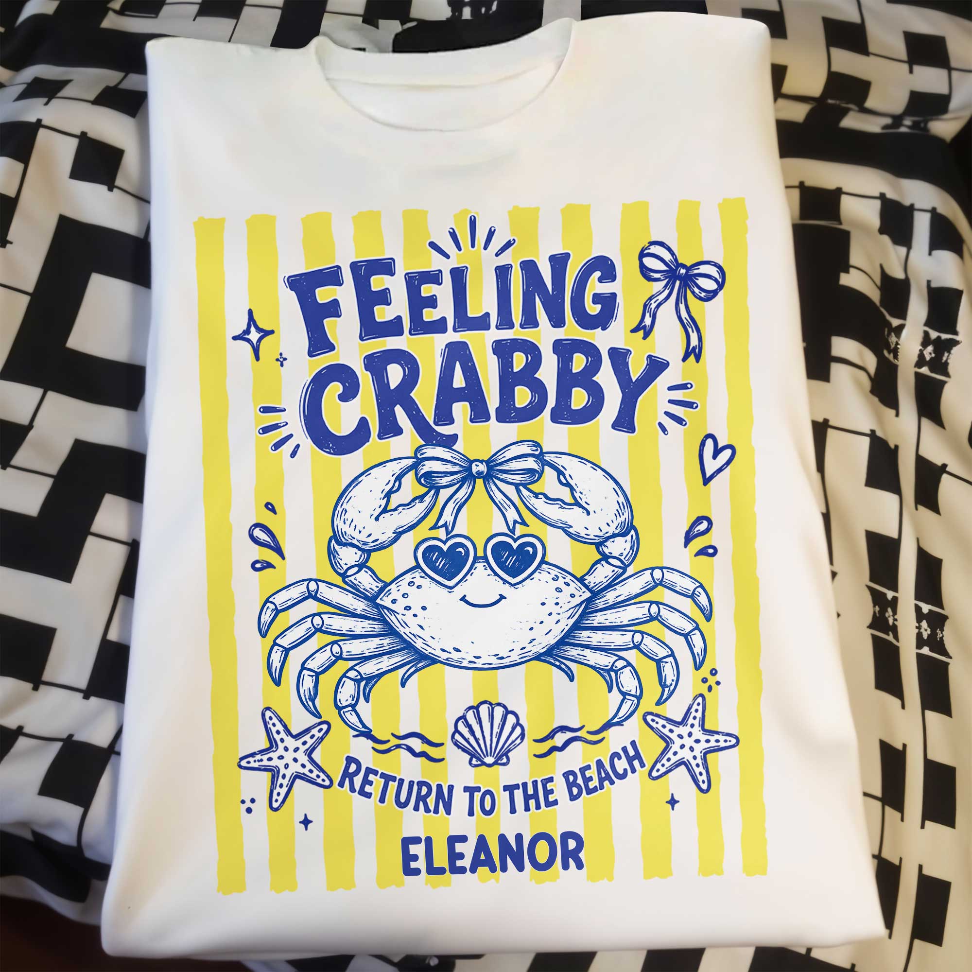 Personalized Beach T-shirt Hoodie Cute Crab Custom Gift Shirt GradoCreations