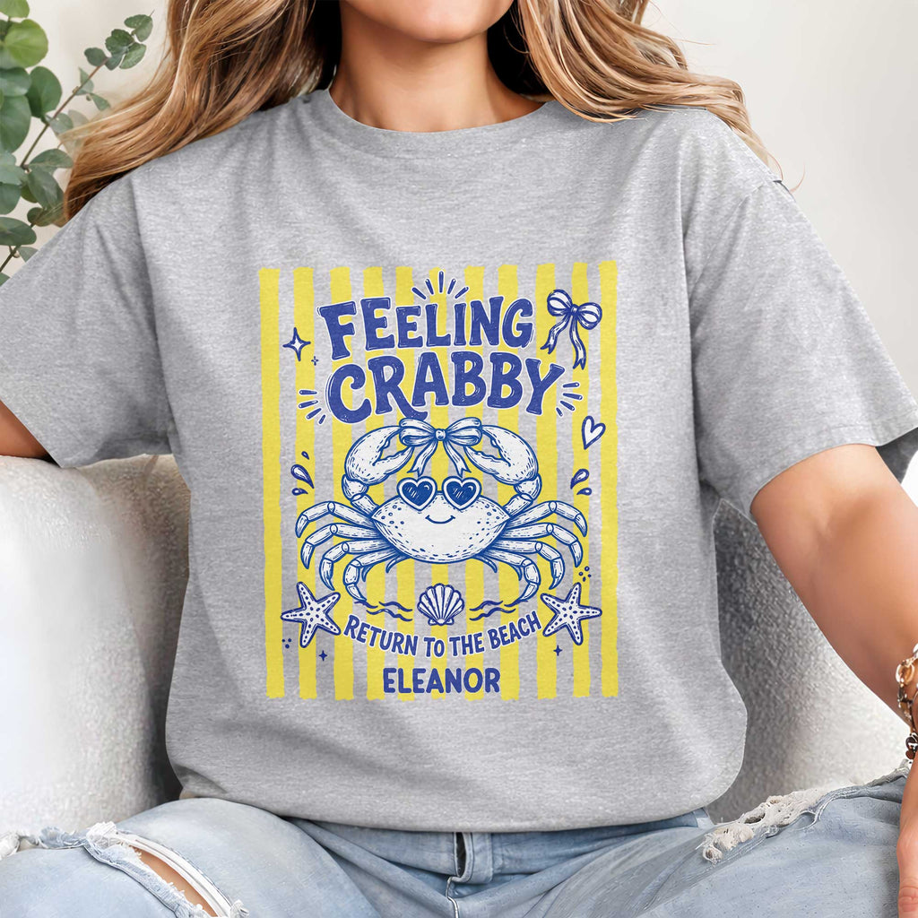 Personalized Beach T-shirt Hoodie Cute Crab Custom Gift Shirt GradoCreations