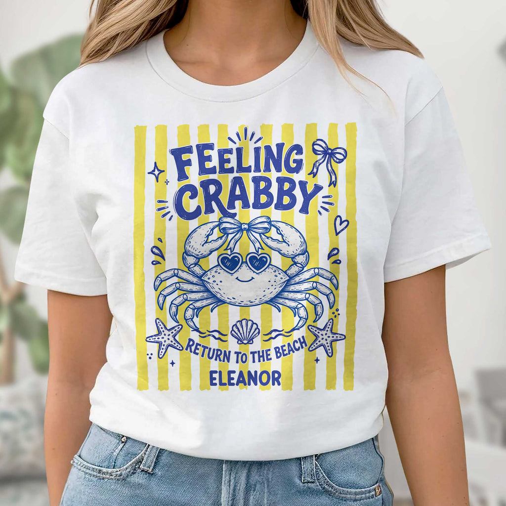 Personalized Beach T-shirt Hoodie Cute Crab Custom Gift Shirt GradoCreations