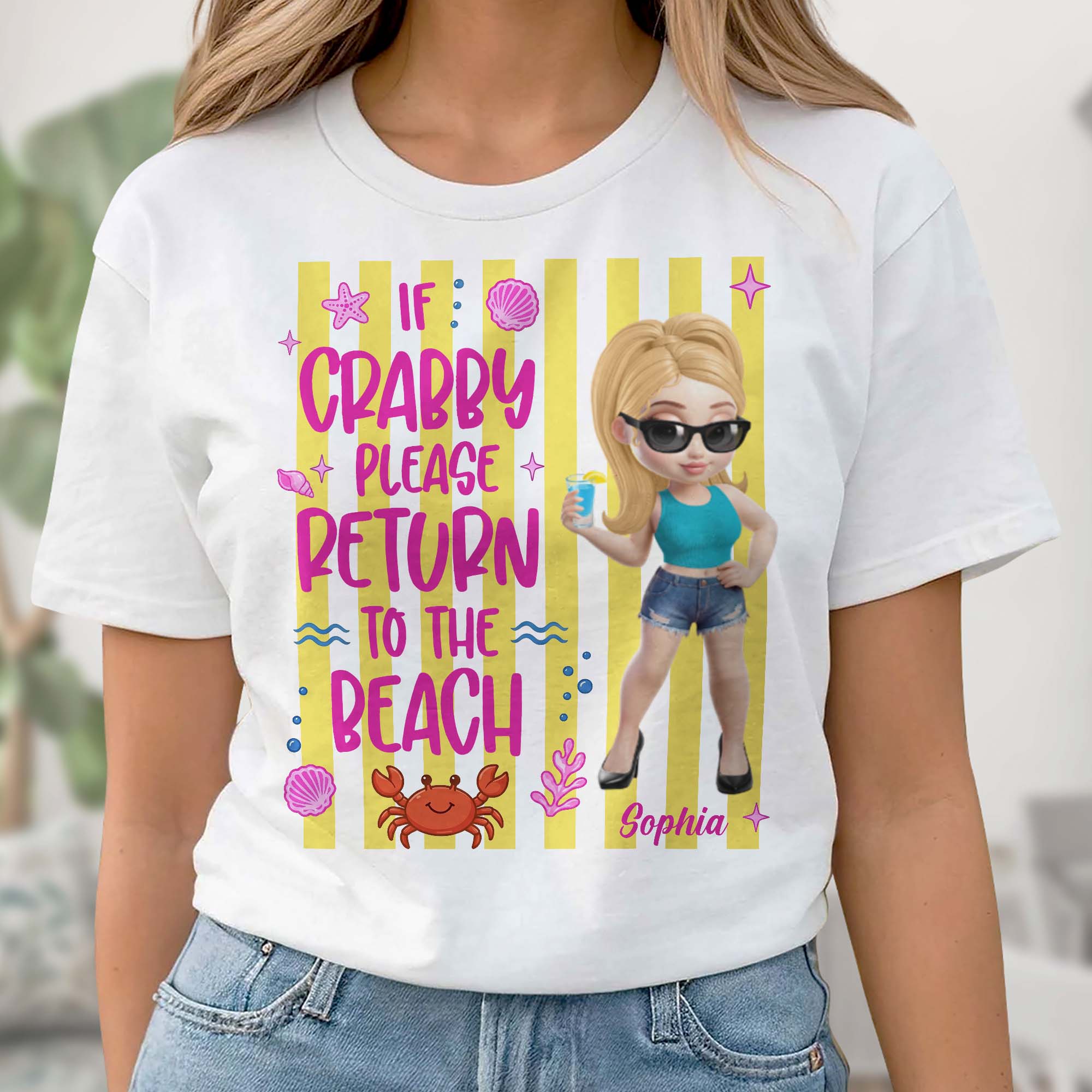 Personalized Crabby Beach T-shirt & Hoodie for Women Shirt GradoCreations