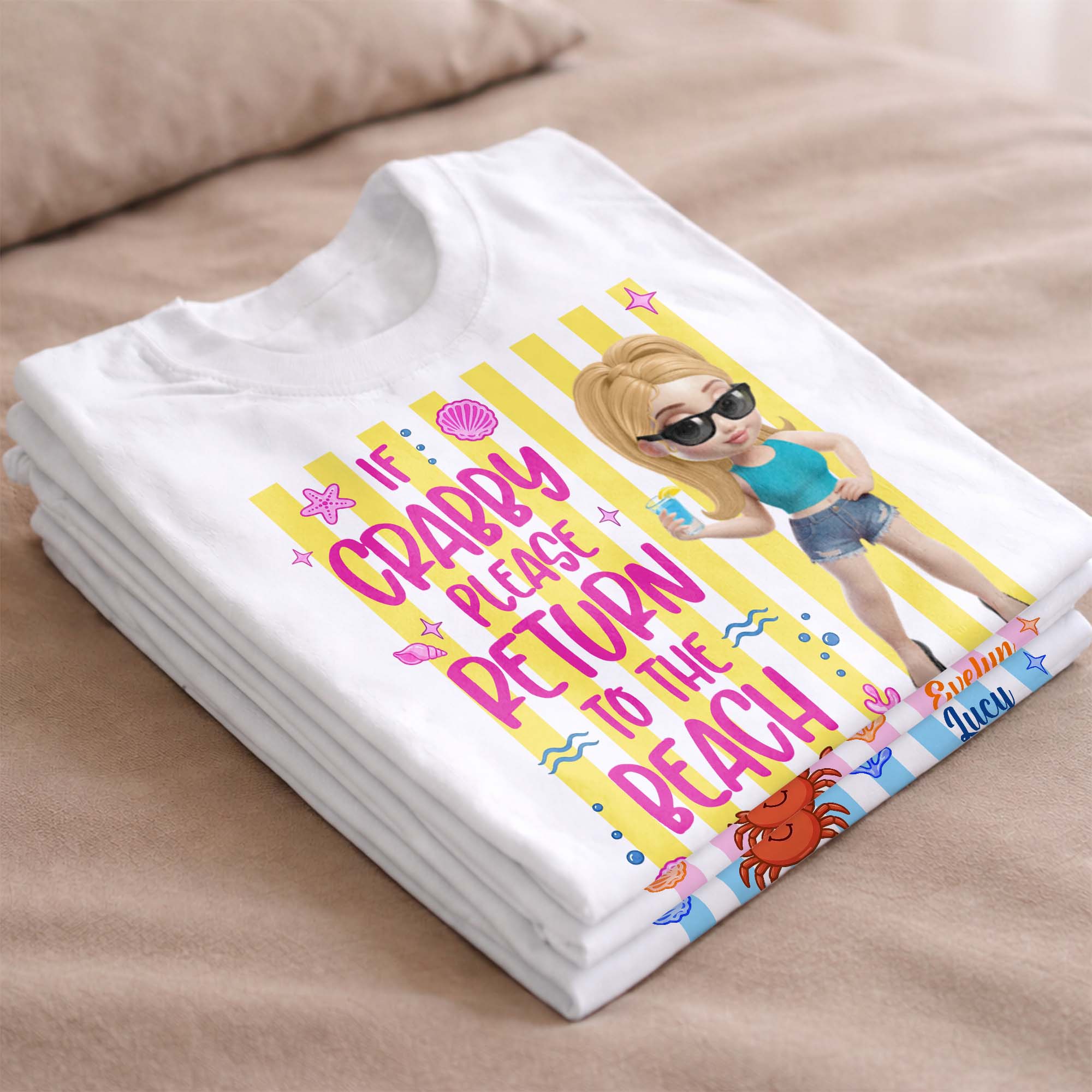 Personalized Crabby Beach T-shirt & Hoodie for Women Shirt GradoCreations