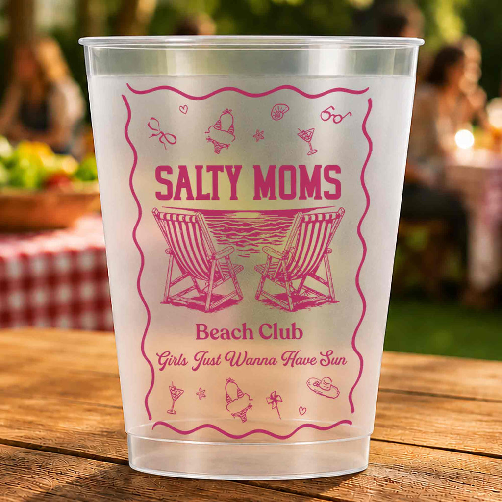 Personalized Frosted Cups Custom Design Beach Party Gift Frosted Cups GradoCreations