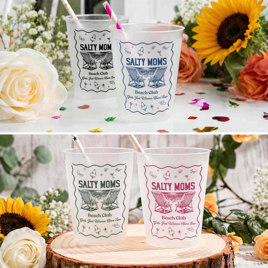 Personalized Frosted Cups Custom Design Beach Party Gift Frosted Cups GradoCreations