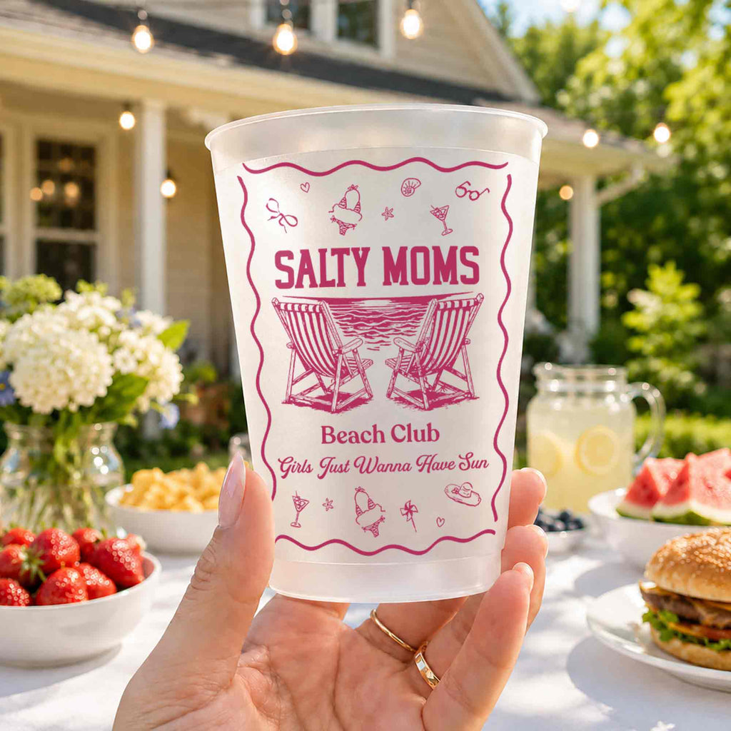 Personalized Frosted Cups Custom Design Beach Party Gift Frosted Cups GradoCreations