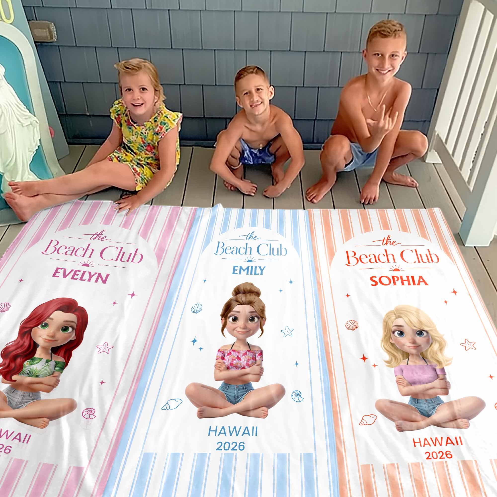 Personalized Beach Towel Custom Name Summer Gift for Girls Beach Towels GradoCreations