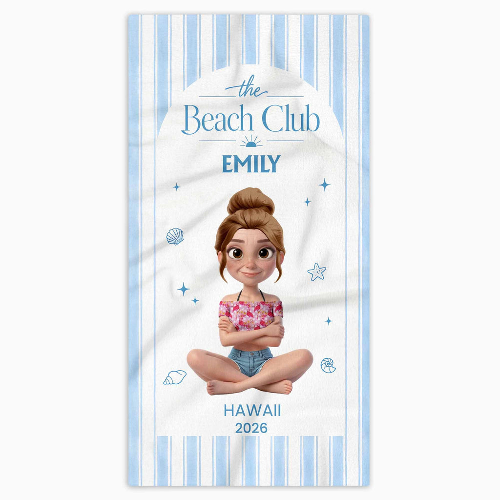 Personalized Beach Towel Custom Name Summer Gift for Girls Beach Towels GradoCreations