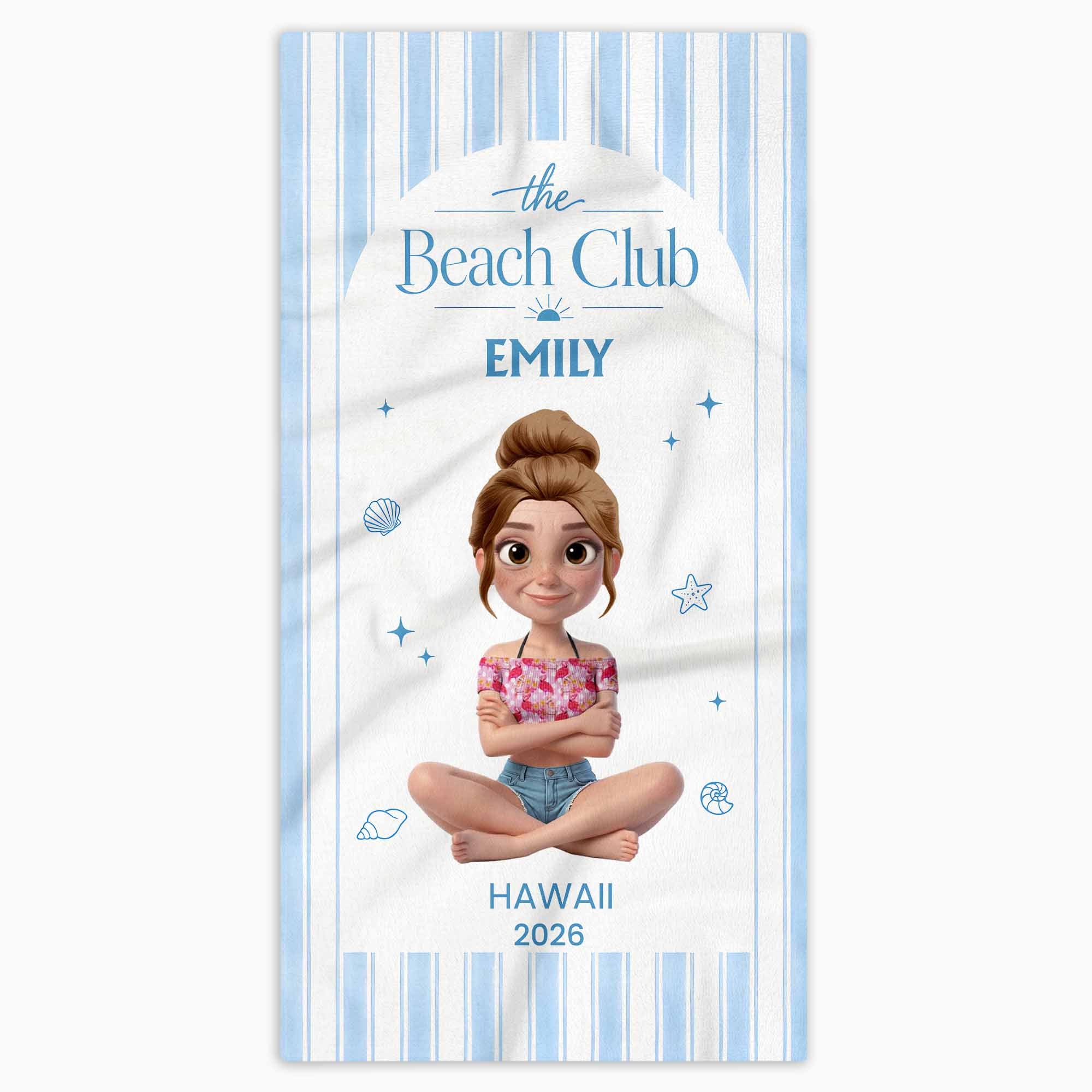 Personalized Beach Towel Custom Name Summer Gift for Girls Beach Towels GradoCreations