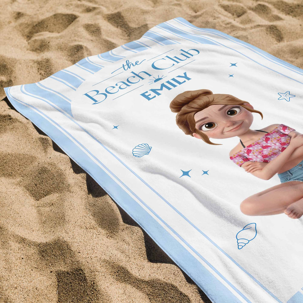 Personalized Beach Towel Custom Name Summer Gift for Girls Beach Towels GradoCreations