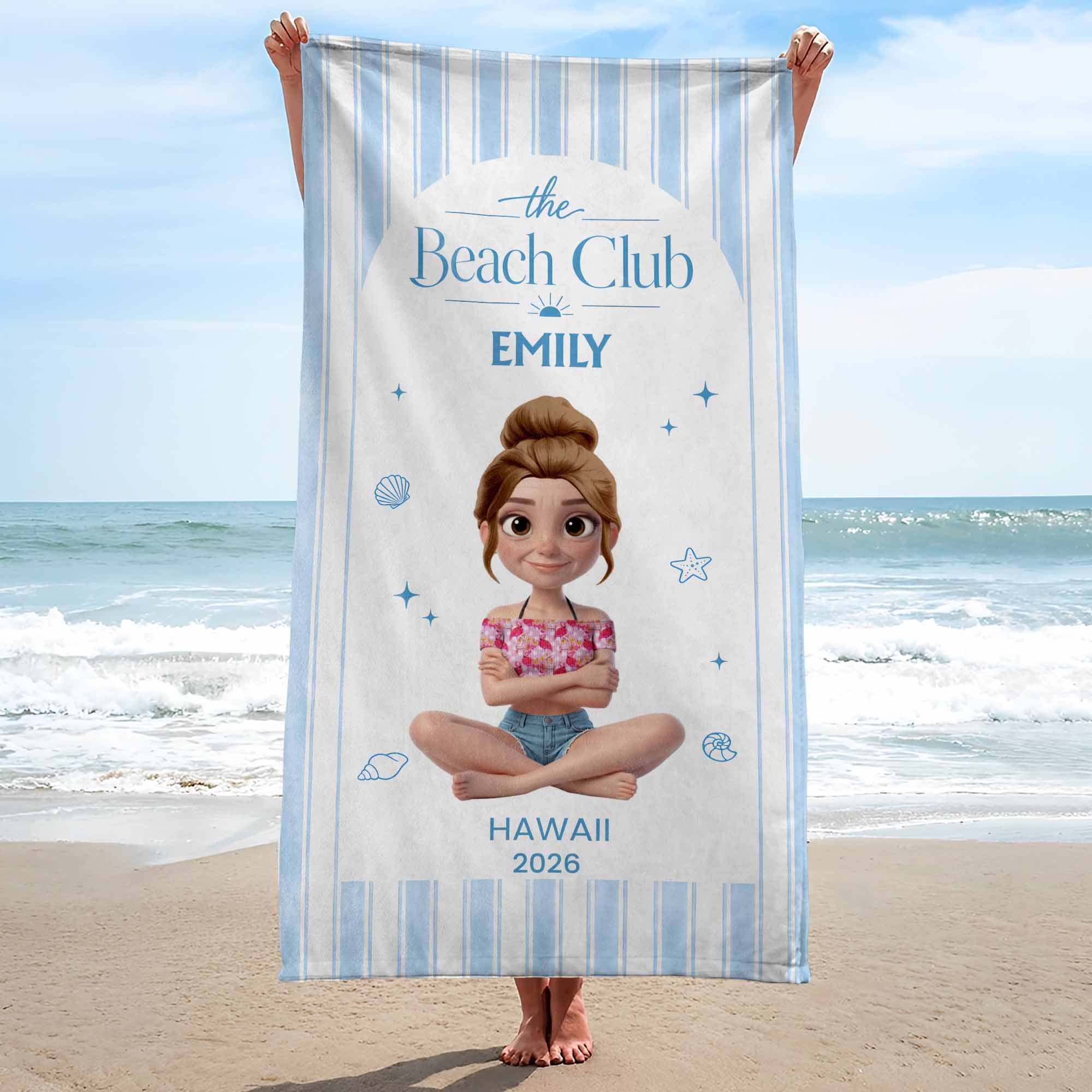 Personalized Beach Towel Custom Name Summer Gift for Girls Beach Towels GradoCreations