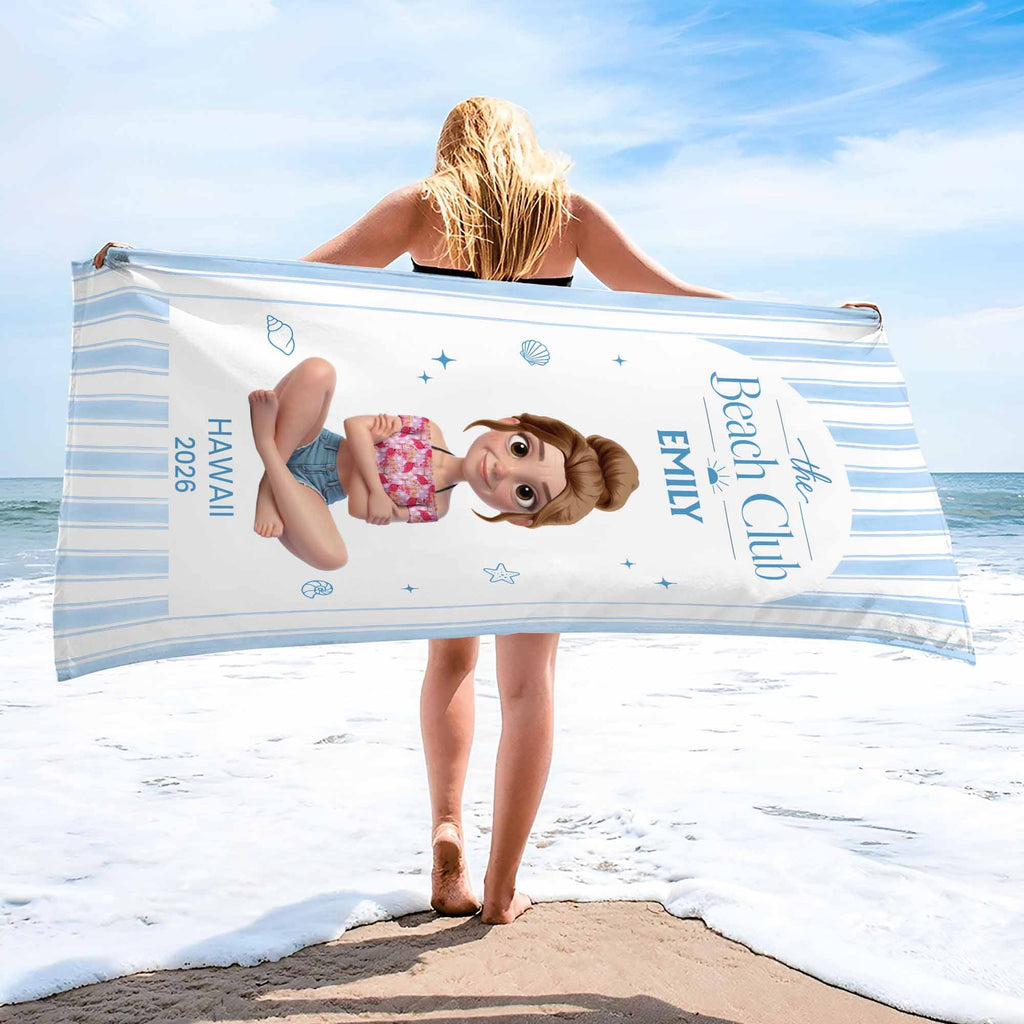 Personalized Beach Towel Custom Name Summer Gift for Girls Beach Towels GradoCreations