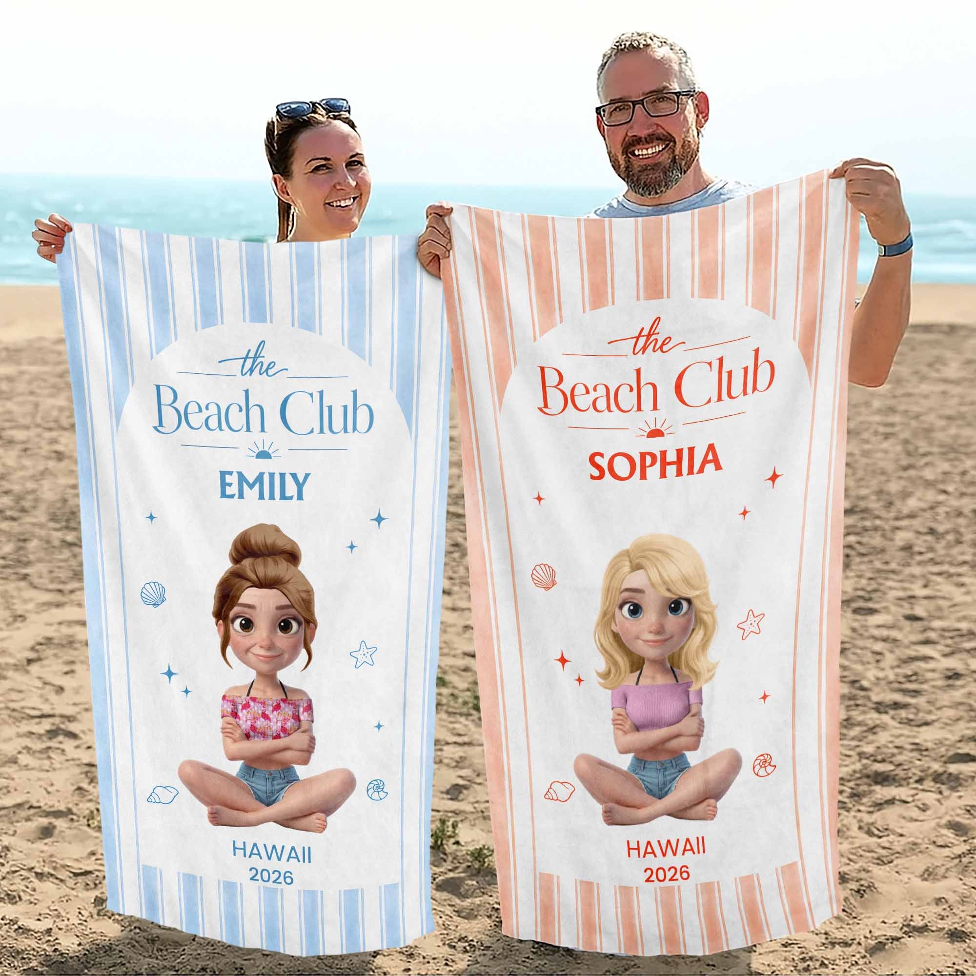 Personalized Beach Towel Custom Name Summer Gift for Girls Beach Towels GradoCreations