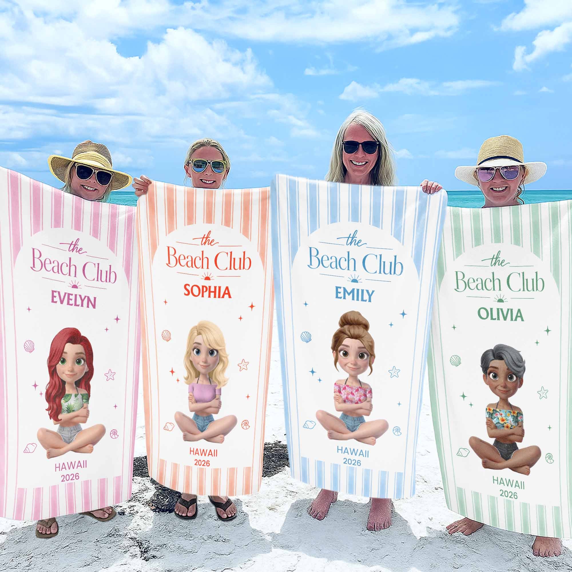 Personalized Beach Towel Custom Name Summer Gift for Girls Beach Towels GradoCreations