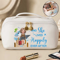 Personalized Faux Leather Makeup Bag Custom Name Travel Gift for Women Leather Makeup Bag GradoCreations