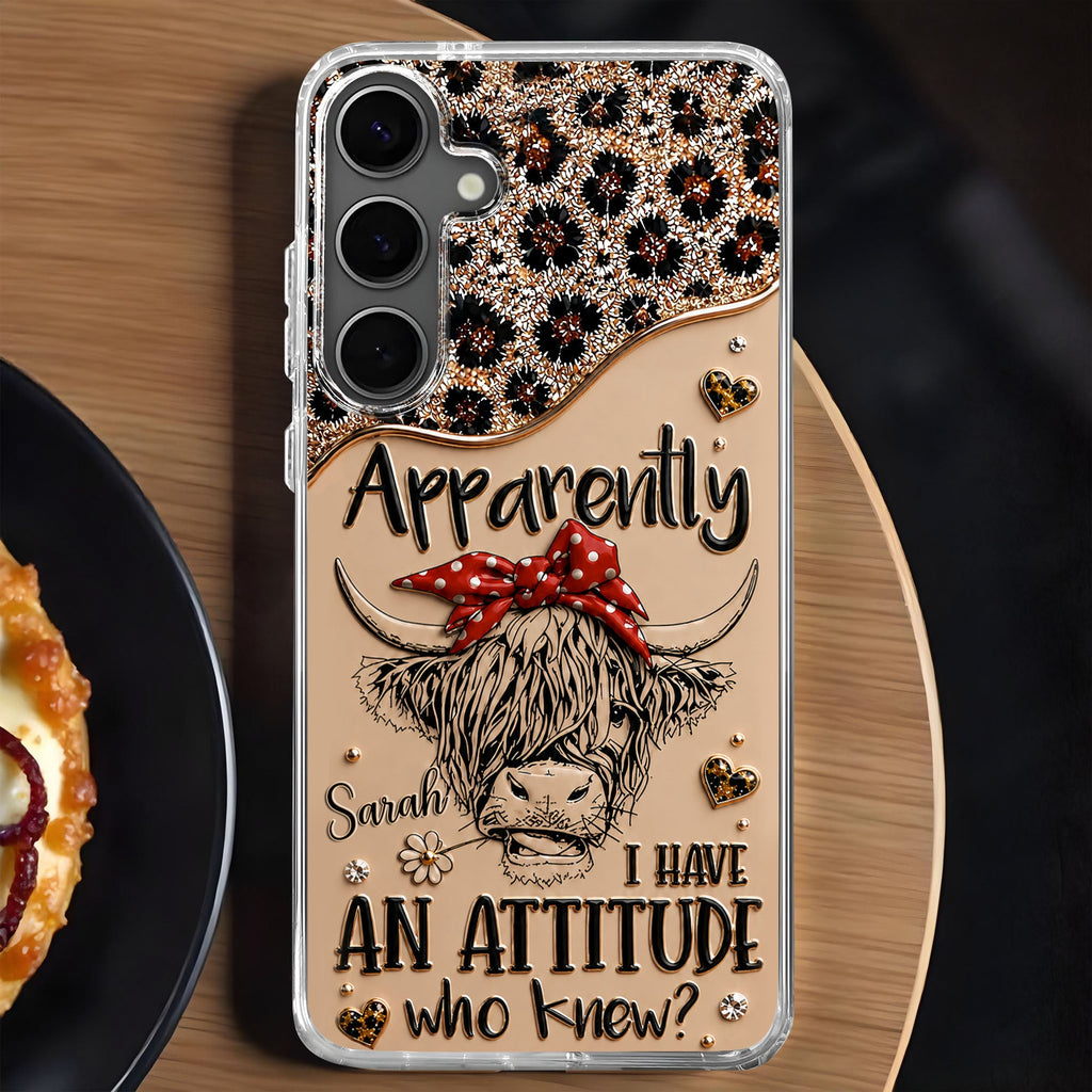 Personalized Clear Phone Case with Highland Cow Design for Her Clear Phone Case GradoCreations