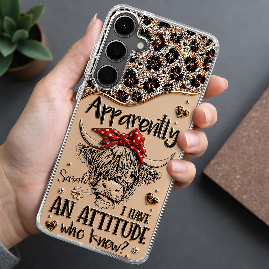 Personalized Clear Phone Case with Highland Cow Design for Her Clear Phone Case GradoCreations