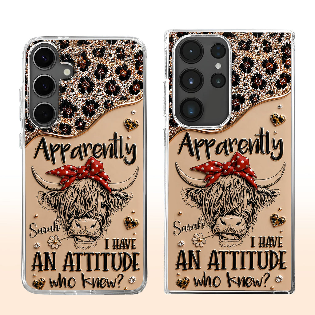 Personalized Clear Phone Case with Highland Cow Design for Her Clear Phone Case GradoCreations
