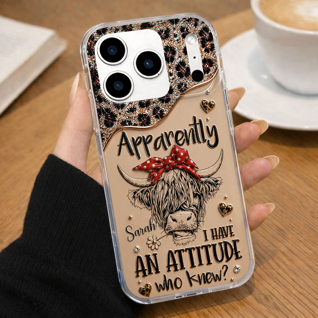 Personalized Clear Phone Case with Highland Cow Design for Her Clear Phone Case GradoCreations