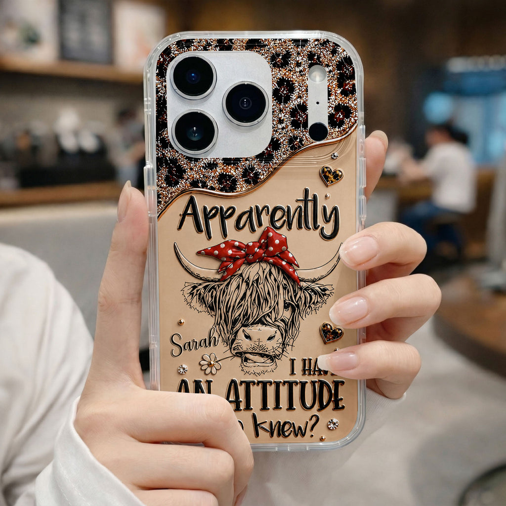 Personalized Clear Phone Case with Highland Cow Design for Her Clear Phone Case GradoCreations
