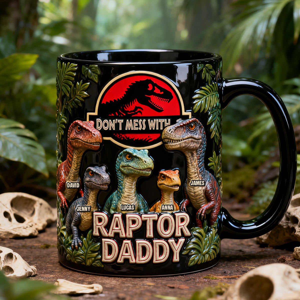 Personalized Color Changing Mug Funny Raptor Daddy Gift for Dad