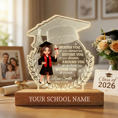 Personalized 3D LED Light Graduation Gift for Class of 2026 3D Led Light GradoCreations