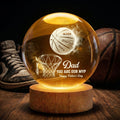 Personalized Basketball Dad Crystal Globe Lamp Gift for Father's Day