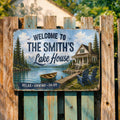 Personalized Welcome Metal Sign Custom Name Lake House Gift Metal Sign GradoCreations