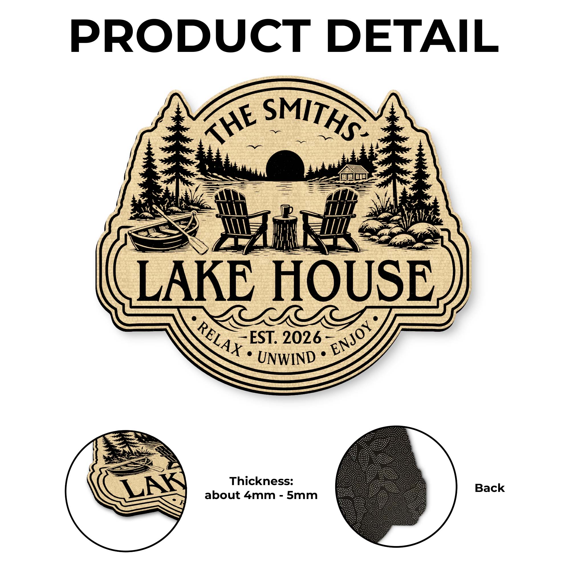 Personalized Custom Shaped Doormat for Lake House Decor Doormat GradoCreations