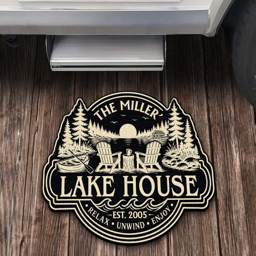 Personalized Custom Shaped Doormat for Lake House Decor Doormat GradoCreations