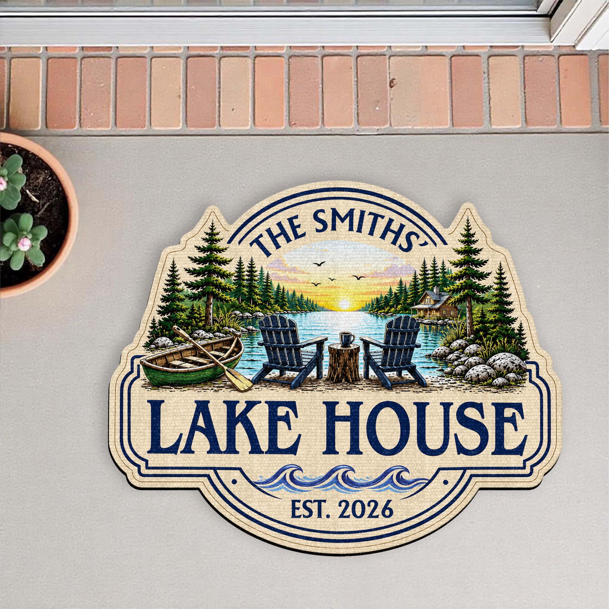 Personalized Lake House Custom Shaped Doormat Gift Idea Doormat GradoCreations