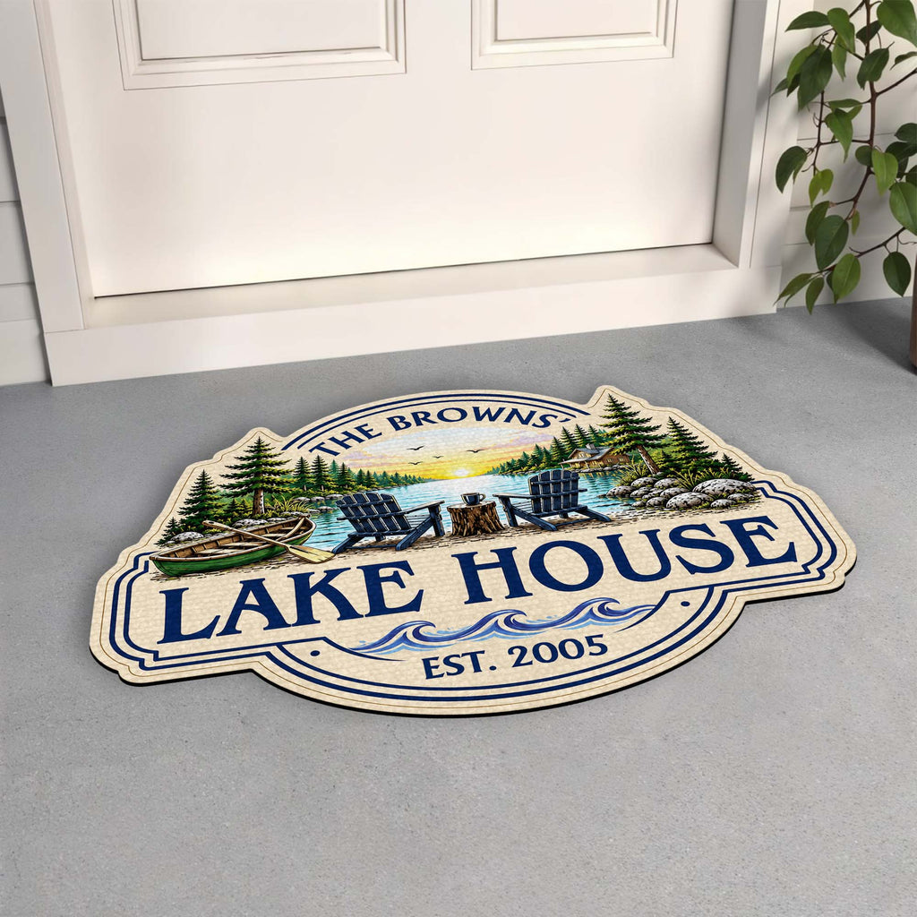 Personalized Lake House Custom Shaped Doormat Gift Idea Doormat GradoCreations