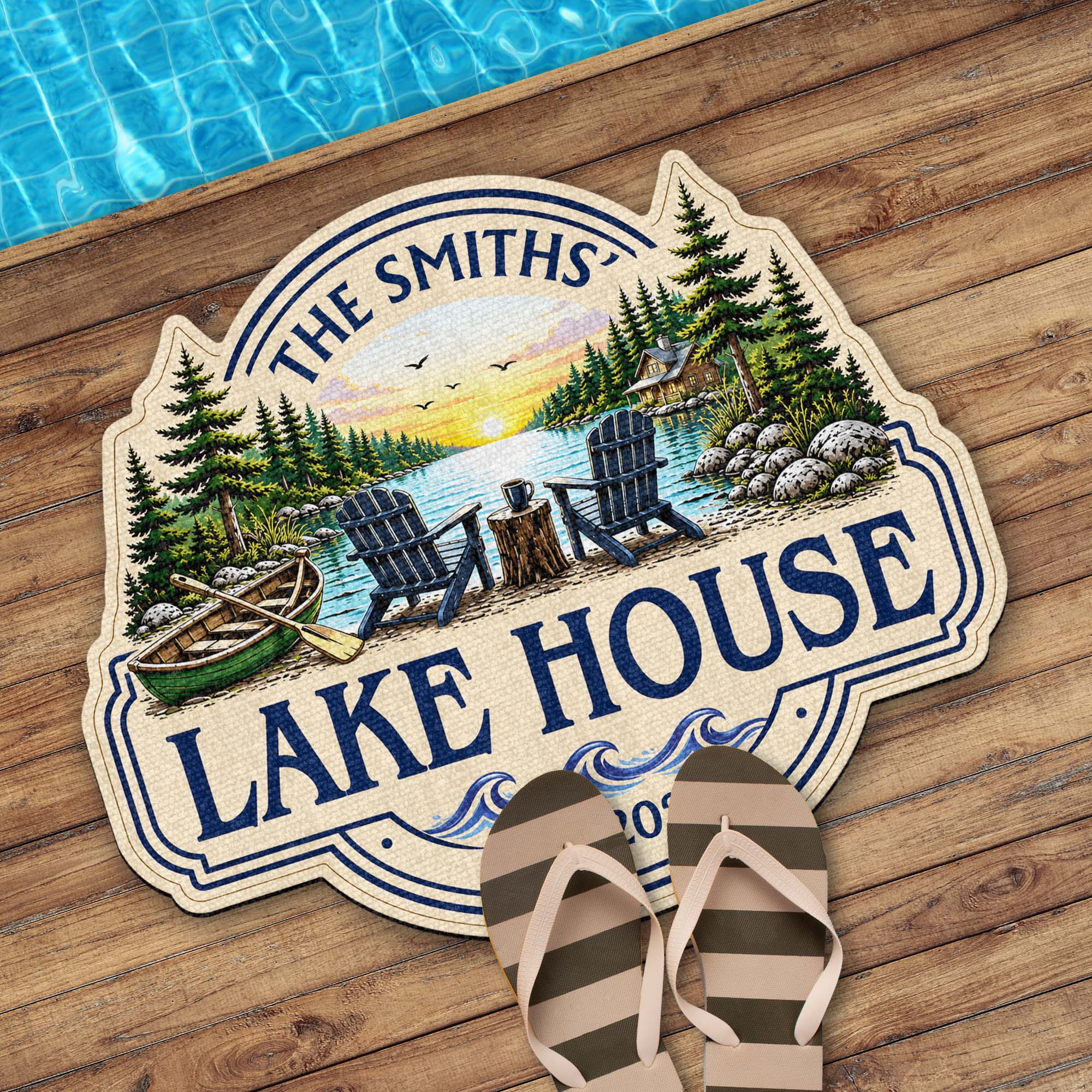 Personalized Lake House Custom Shaped Doormat Gift Idea Doormat GradoCreations