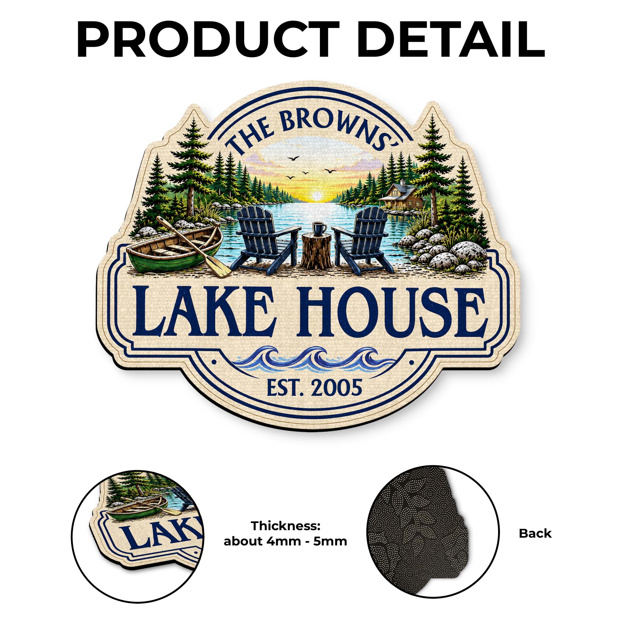 Personalized Lake House Custom Shaped Doormat Gift Idea Doormat GradoCreations