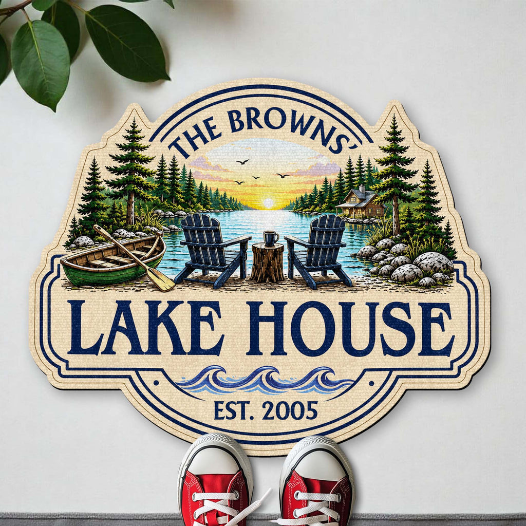 Personalized Lake House Custom Shaped Doormat Gift Idea Doormat GradoCreations