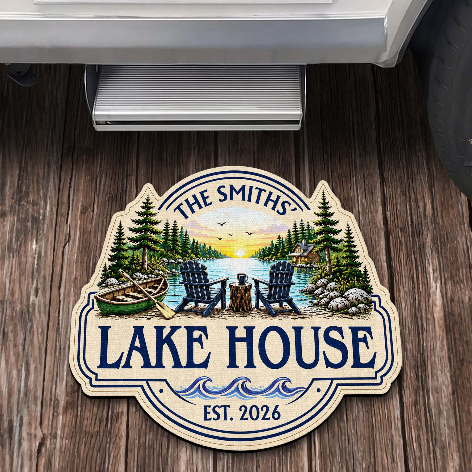 Personalized Lake House Custom Shaped Doormat Gift Idea Doormat GradoCreations